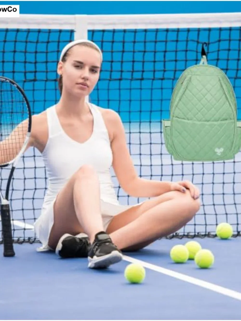 Water-Resistant Tennis Backpack Racket Bag for Women with Shoe Compartment